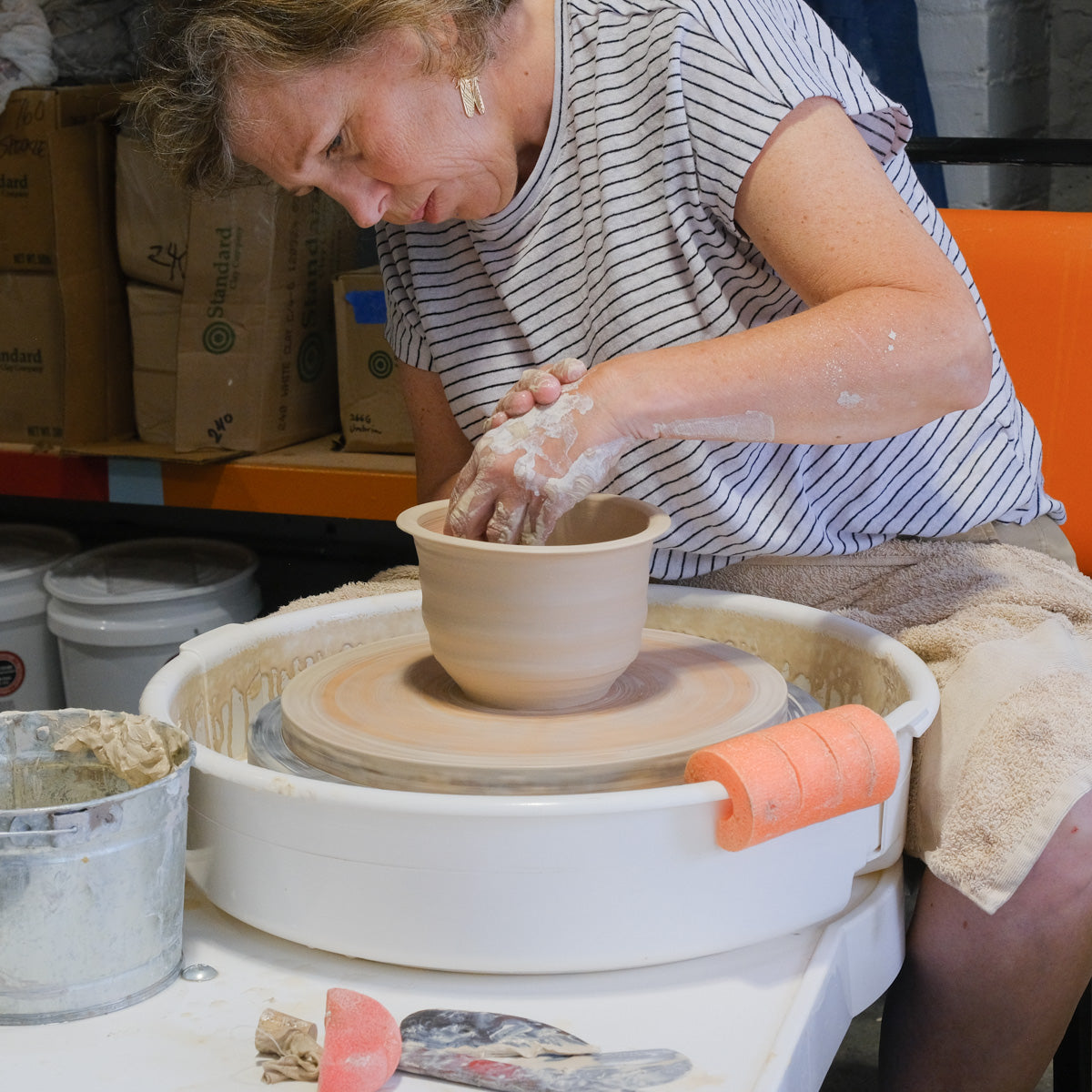 Throwing Pottery on the Wheel - Private 1/2 day lesson for 1 or 2 people